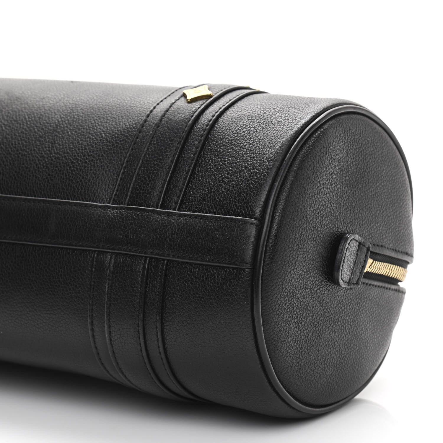 MCM Grained Calfskin Studded Heritage Barrel Bag Black 9 of 9
