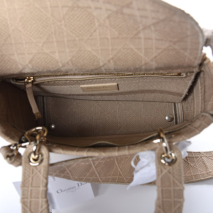 Christian Dior Canvas Embroidered Medium Lady D-Lite Beige 5 of 10
