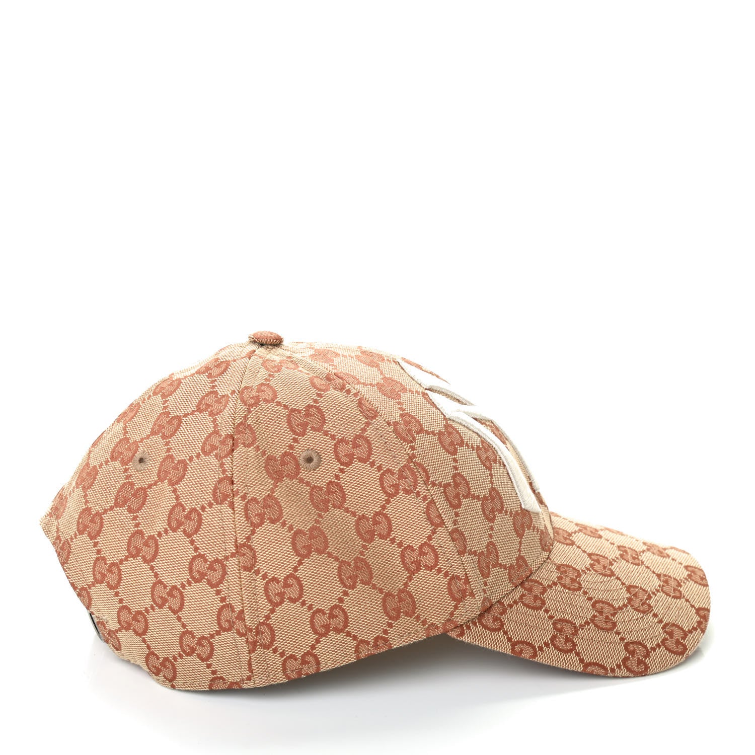Gucci X MLB Monogram NY Yankees Baseball Hat 57-61 Beige Ruggine 3 of 4