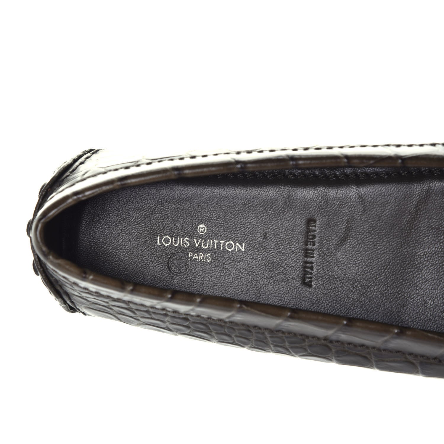 Louis Vuitton Calfskin Crocodile Embossed Dauphine Loafers 36.5 Green 7 of 8
