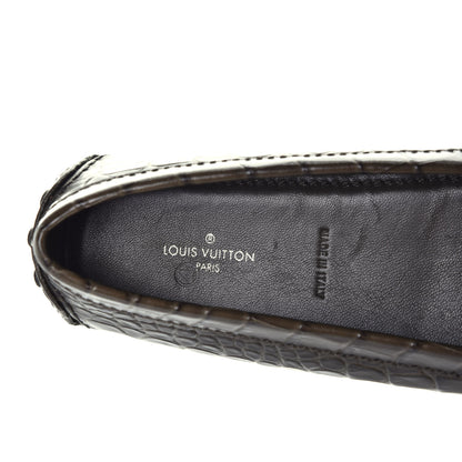 Louis Vuitton Calfskin Crocodile Embossed Dauphine Loafers 36.5 Green 7 of 8