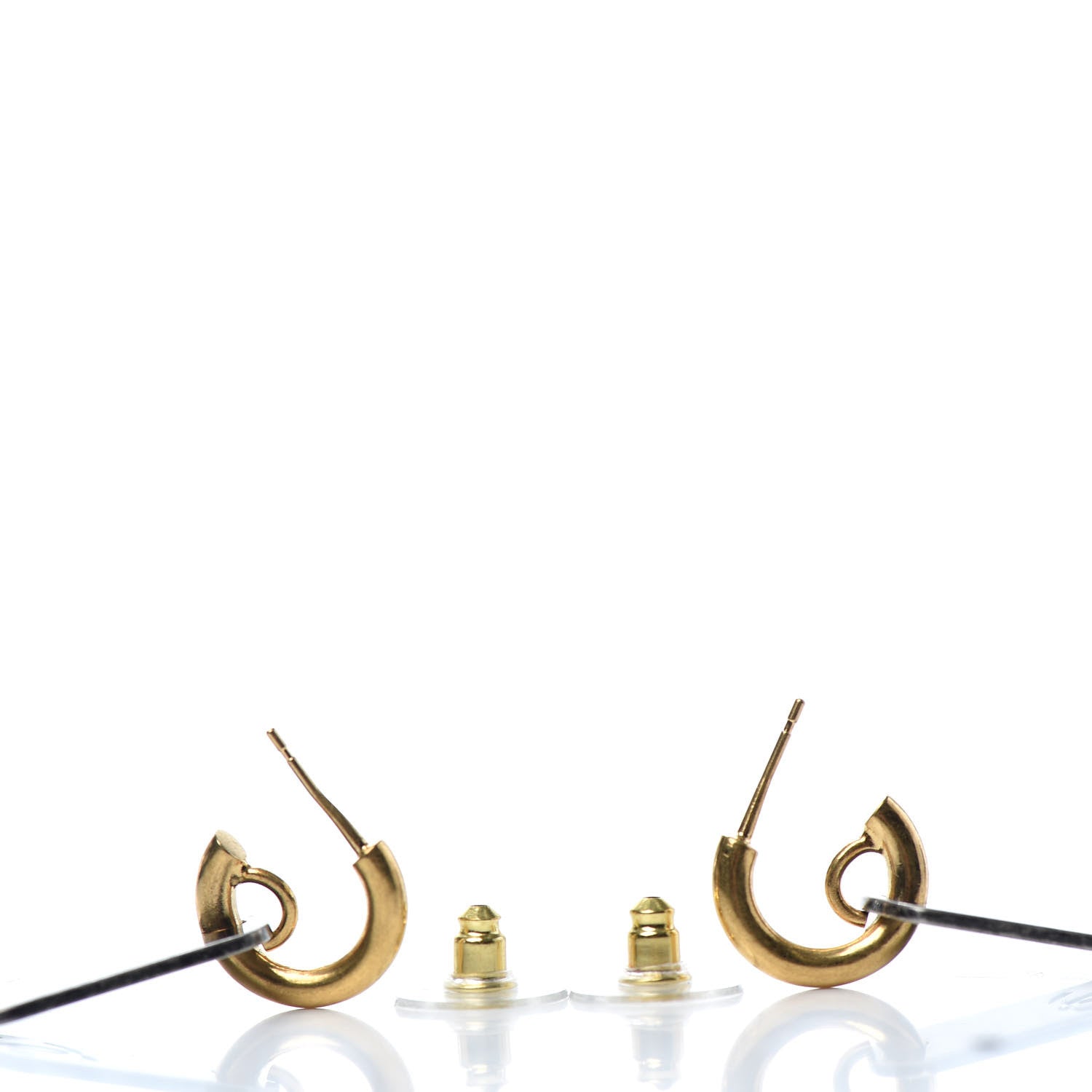 Chanel ID Dog Tag Earrings Ruthenium Gold 3 of 4