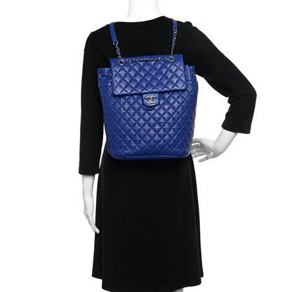 Chanel Lambskin Quilted Large Urban Spirit Backpack Blue 2 of 10