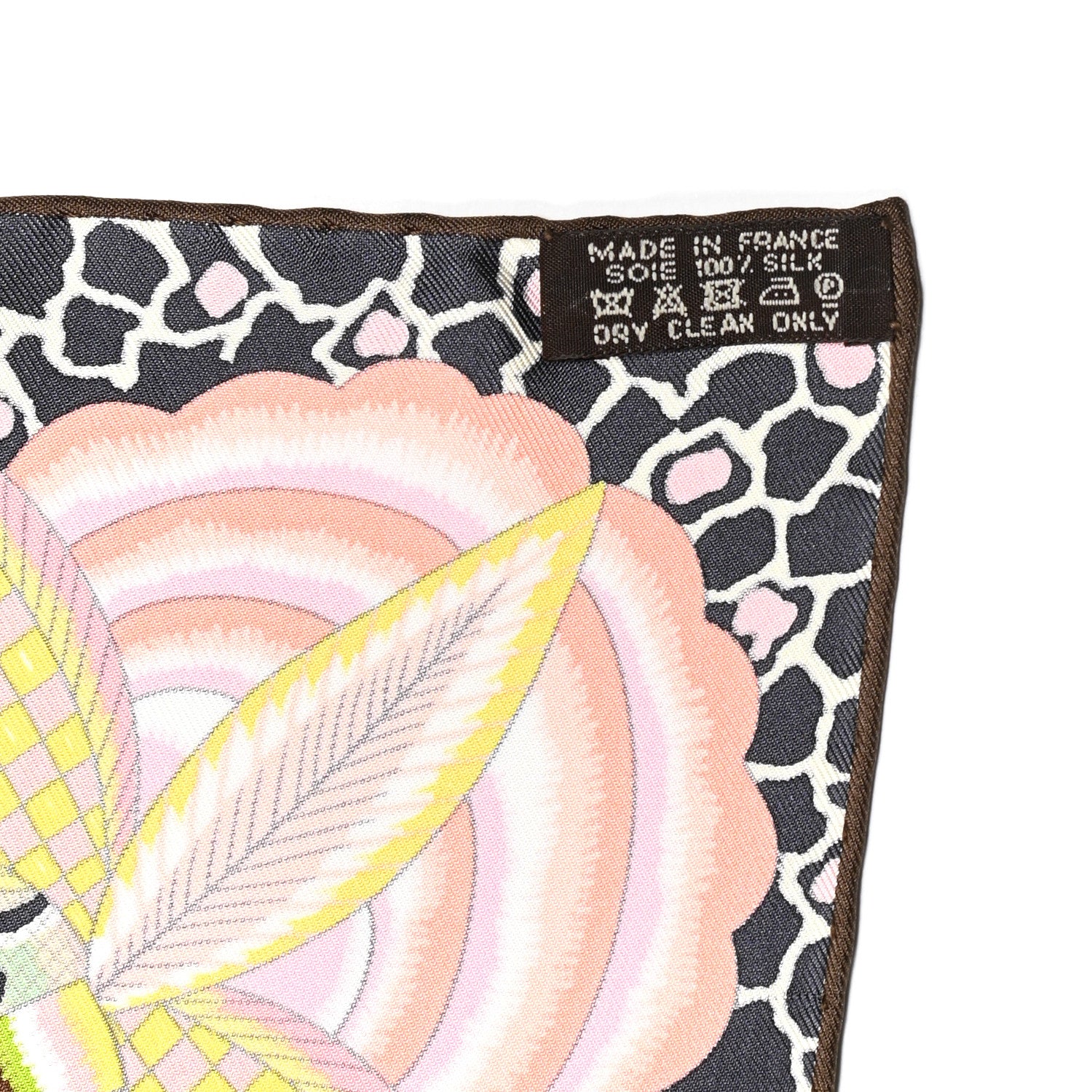 Hermes Silk Flowers of South Africa Scarf 90 Vieux Rose Vert Jaune 3 of 6