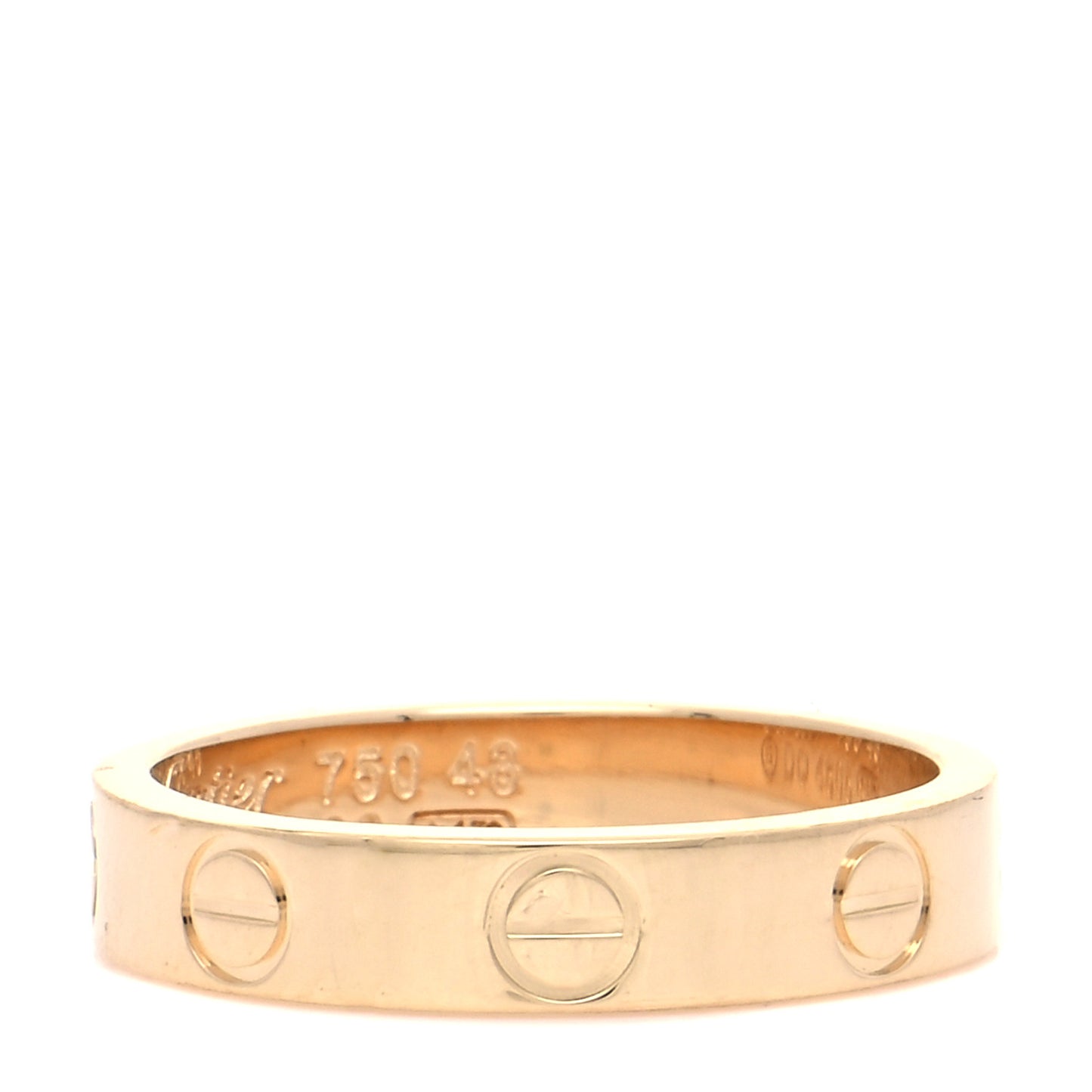 18K Yellow Gold 3.5mm LOVE Wedding Band Ring 48 4.5