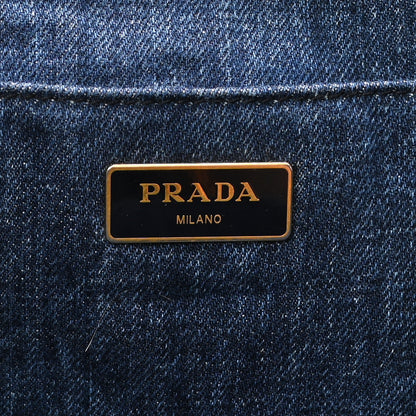 Prada Denim Logo Tote Avio 6 of 10