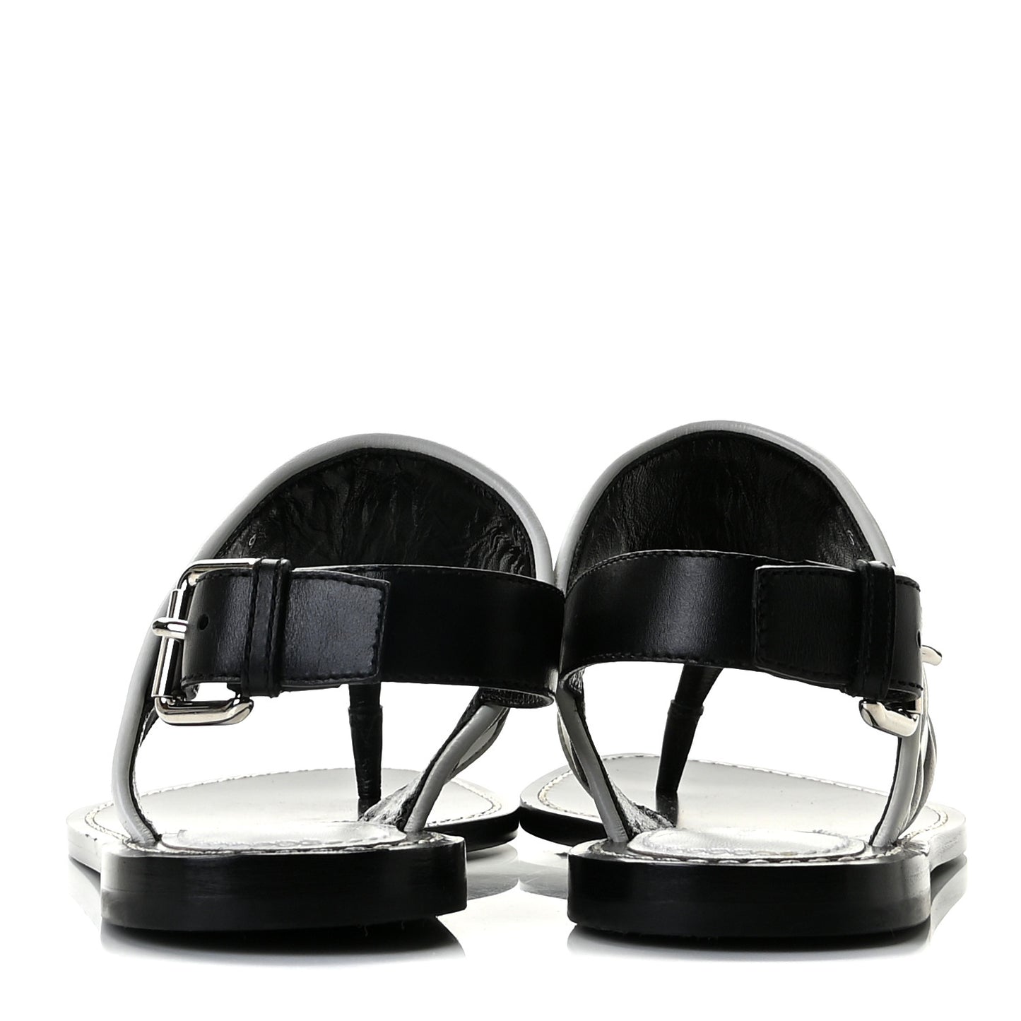 Monogram Calfskin Matchmake Flat Thong Sandals 36.5 Black