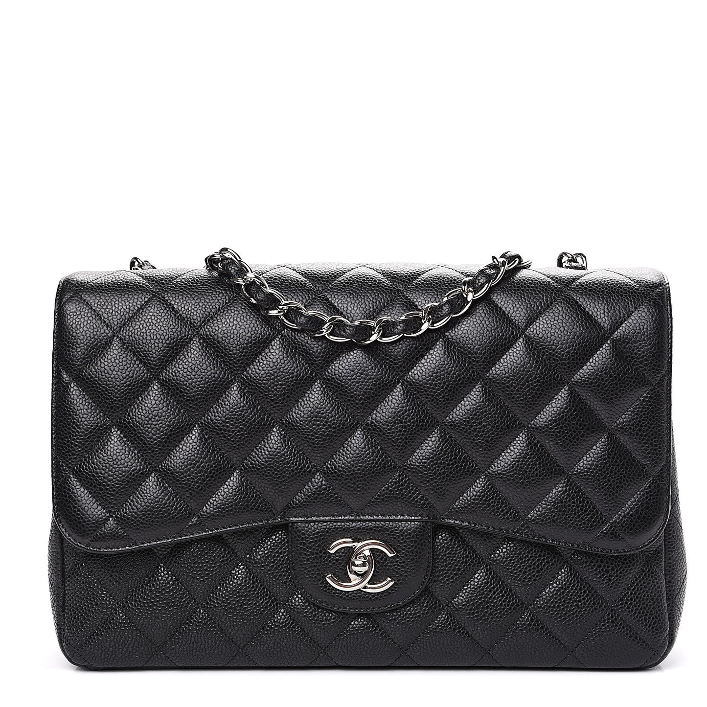 Caviar Quilted Jumbo Single Flap Black