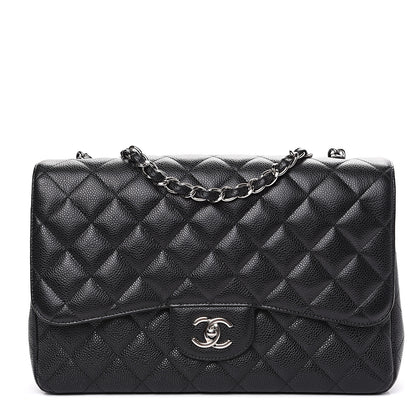 Chanel Caviar Quilted Jumbo Single Flap Black 1 of 12