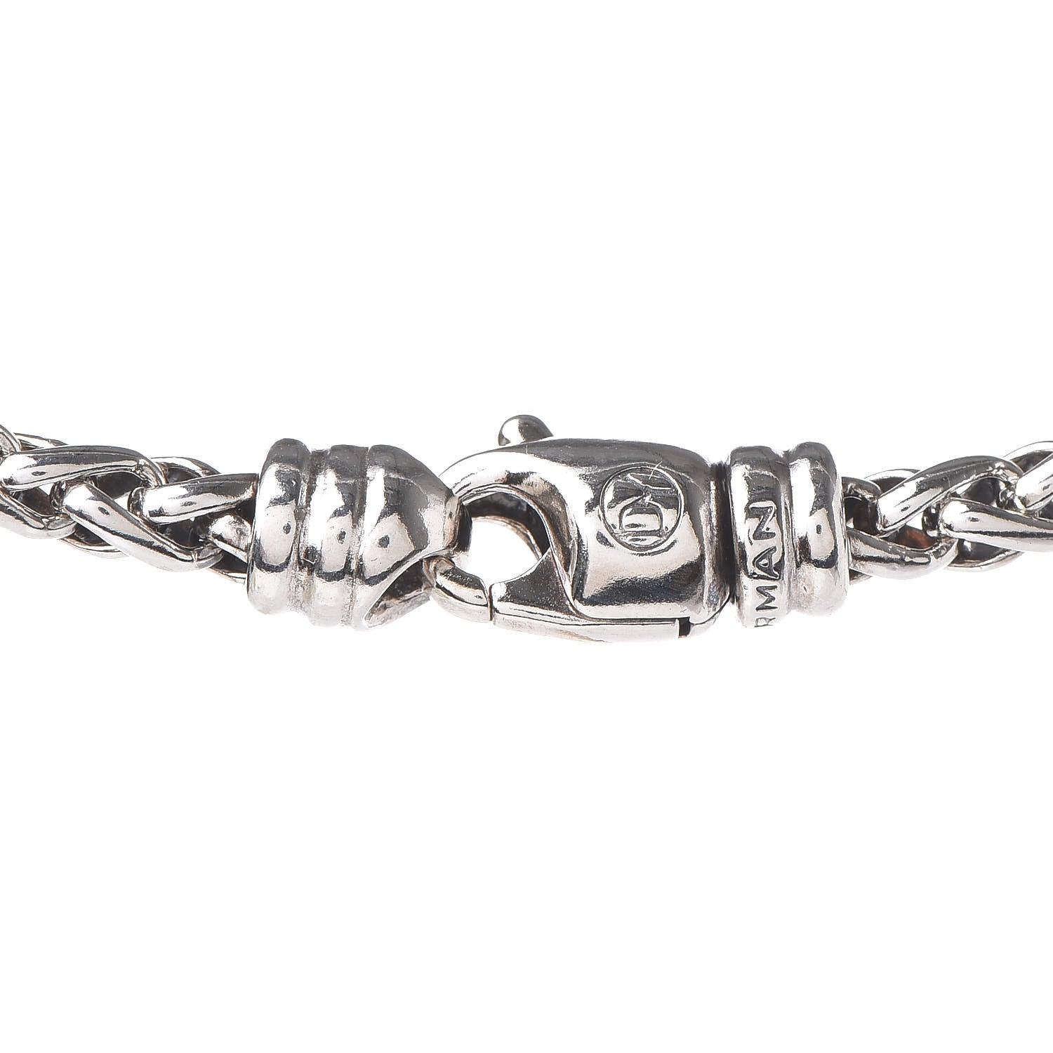 David Yurman Sterling Silver Diamond Prasiolite 11mm Albion Wheat Chain Pendant Necklace 5 of 6