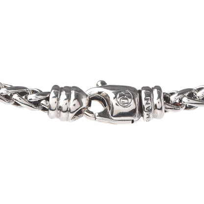 David Yurman Sterling Silver Diamond Prasiolite 11mm Albion Wheat Chain Pendant Necklace 5 of 6