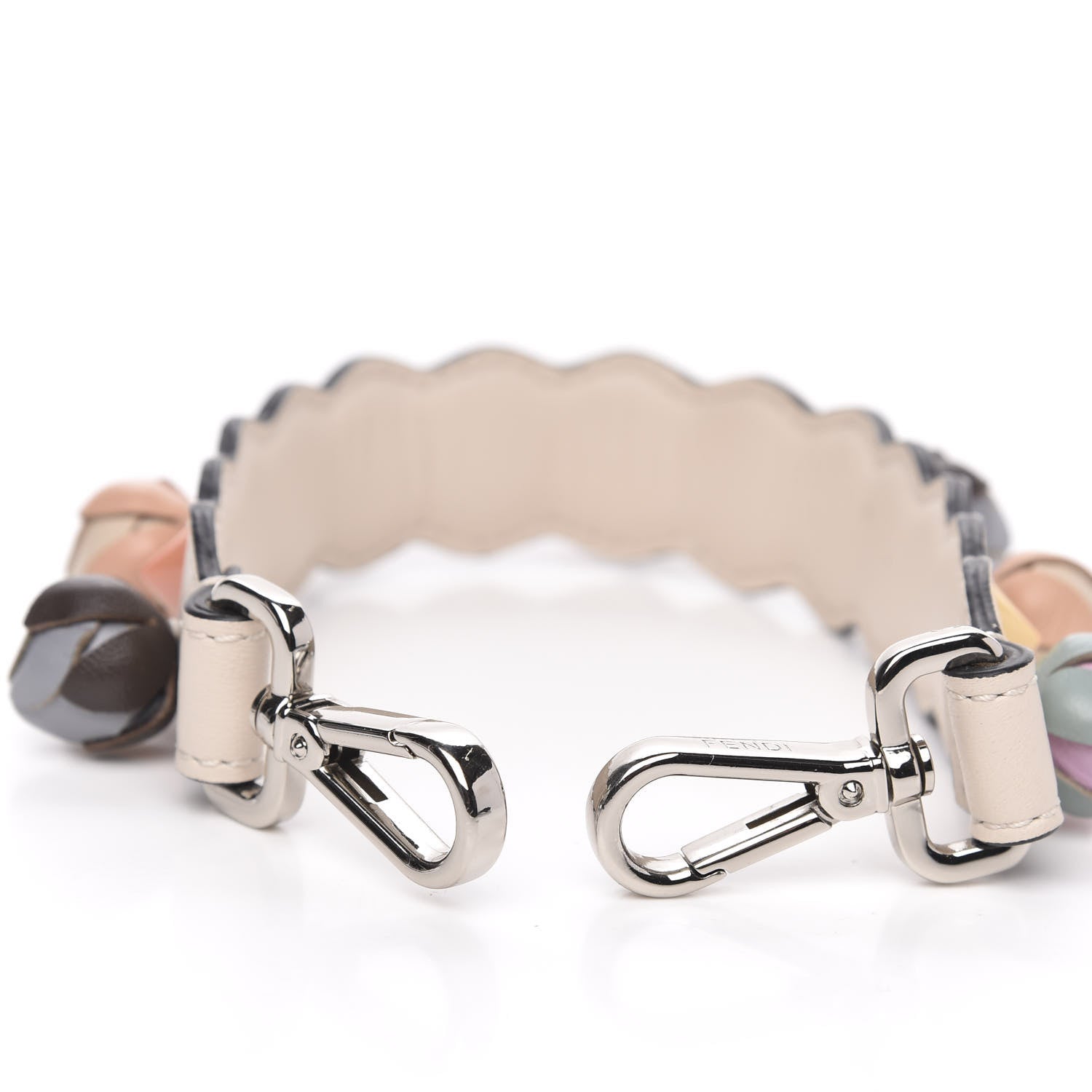 Fendi Calfskin Rosebud Studded Mini Strap You Camelia Multicolor 3 of 6