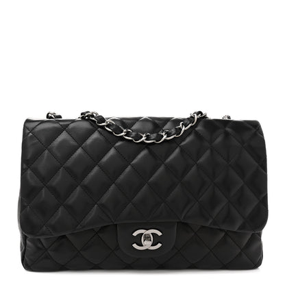 Chanel Lambskin Quilted Jumbo Single Flap Black 1 of 14