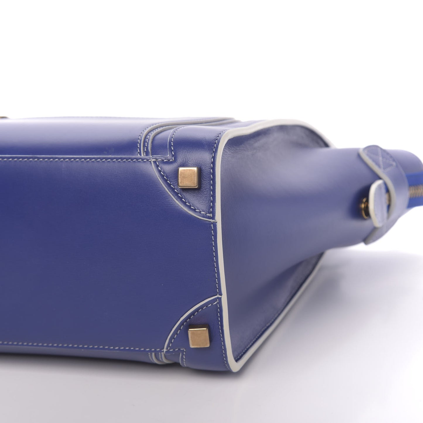 Satin Calfskin Micro Debossed Luggage Inky Blue