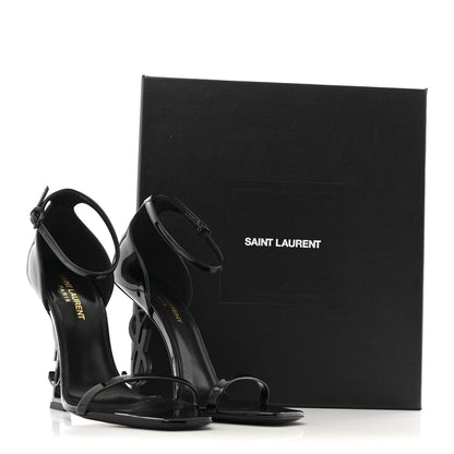 Saint Laurent Patent Calfskin Opyum 110 Sandals 38.5 Black 9 of 9
