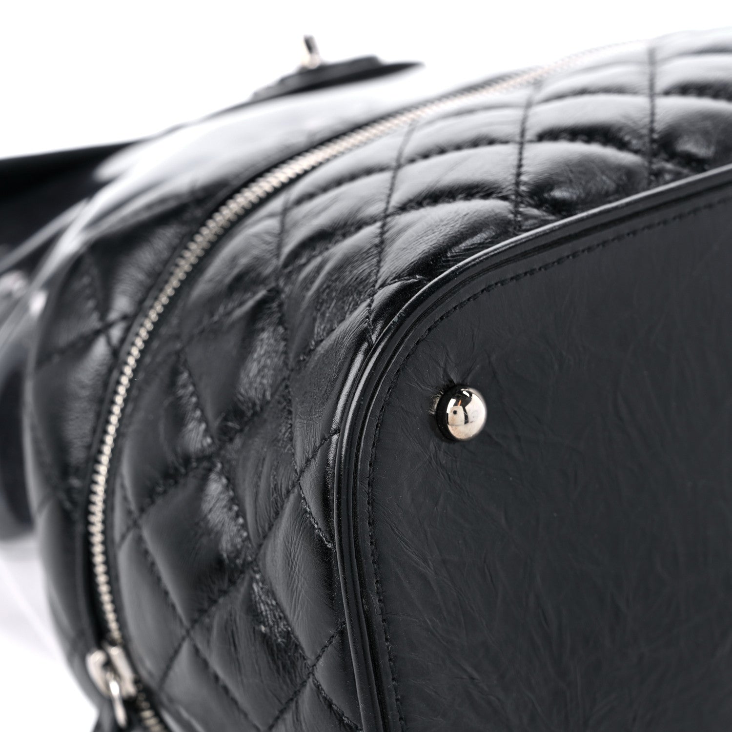 Chanel Crumpled Calfskin PVC Quilted Large Aquarium Backpack Black 9 of 16