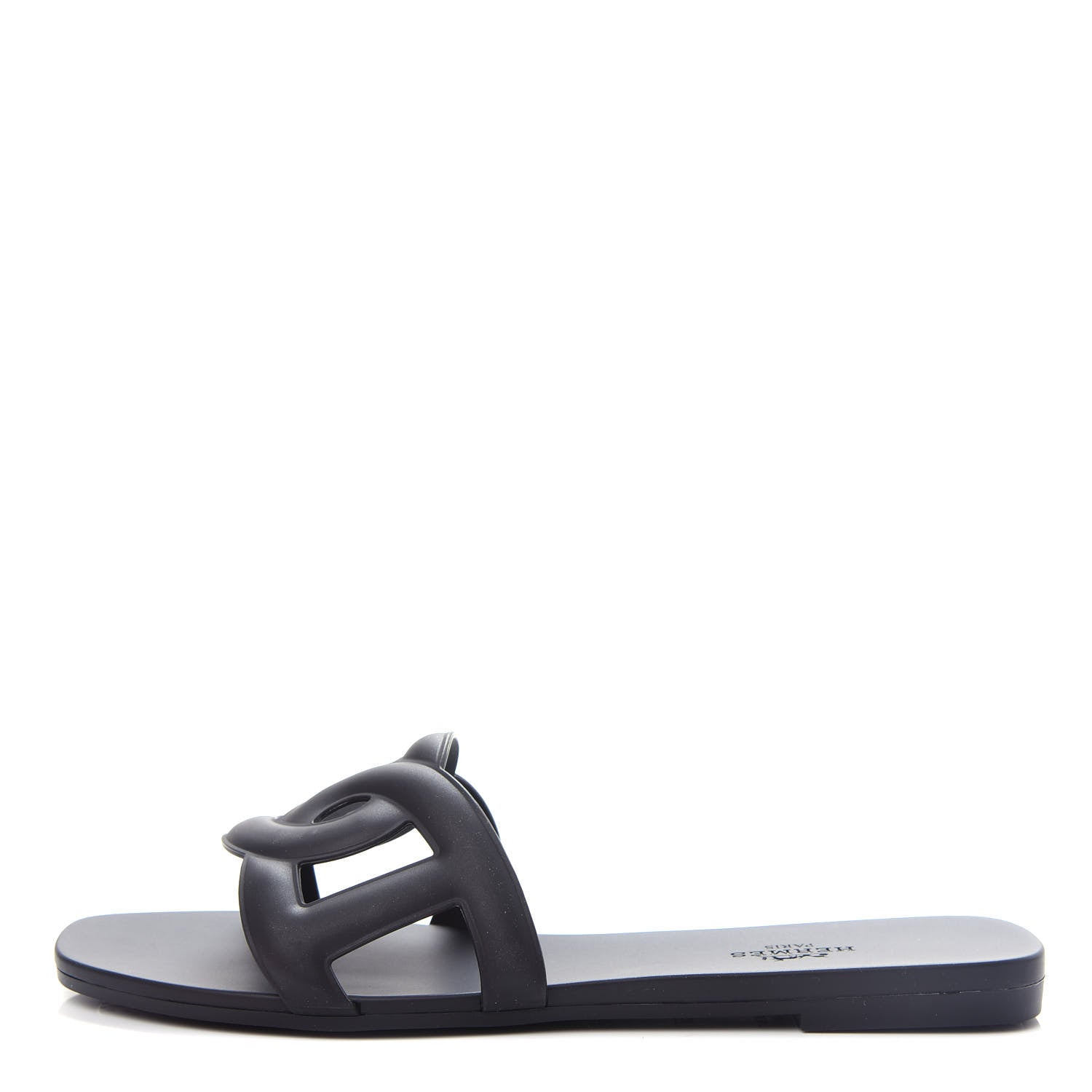 Hermes Rubber Aloha Sandals 37 Black 1 of 11
