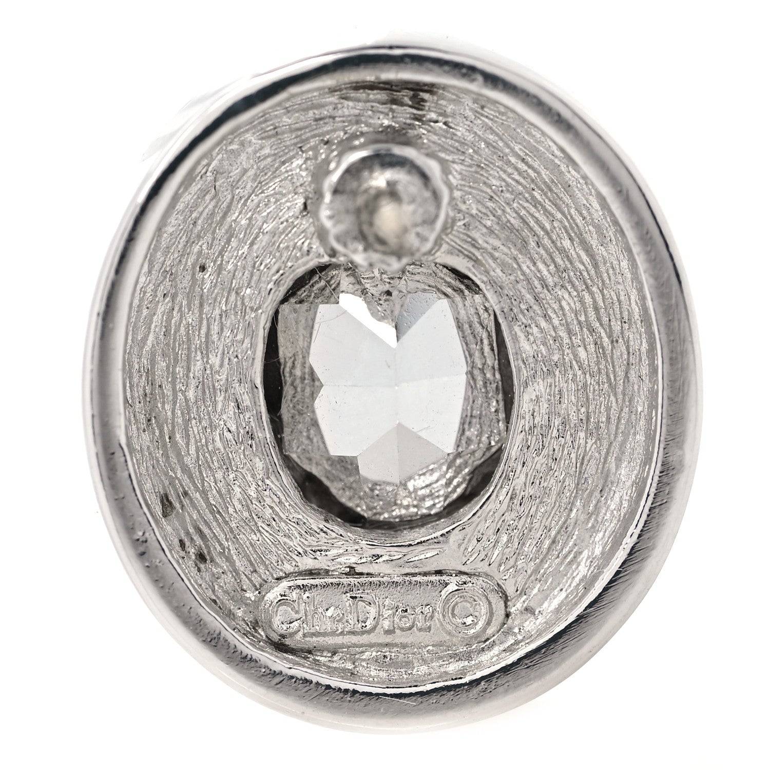 Christian Dior Crystal Earrings Silver 3 of 3