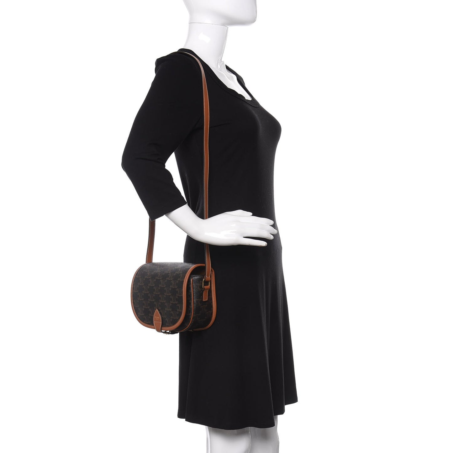Triomphe Canvas Medium Folco Bag Tan