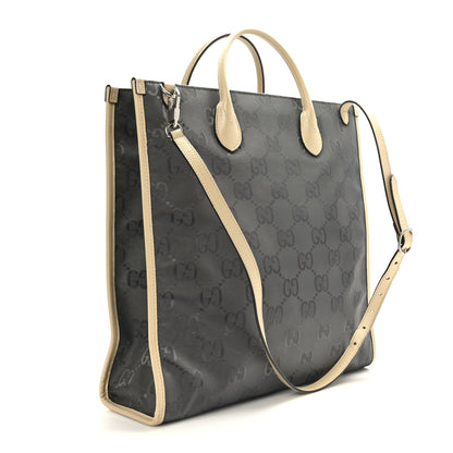 Gucci Econyl Nylon Monogram Off The Grid Long Tote Bag Graphite Grey New Plaster 3 of 9