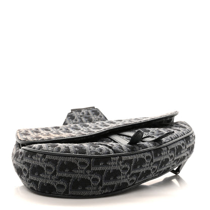 Christian Dior Oblique Mens Saddle Bag Black Blue 4 of 9