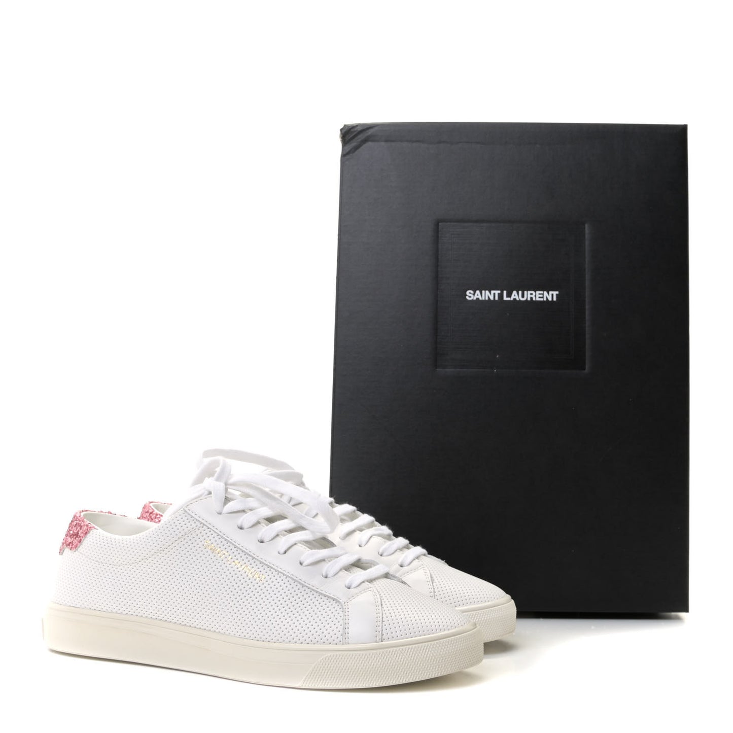 Perforated Calfskin Glitter Andy Low Top Sneakers 36