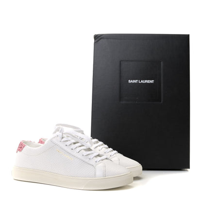 Saint Laurent Perforated Calfskin Glitter Andy Low Top Sneakers 36 7 of 7
