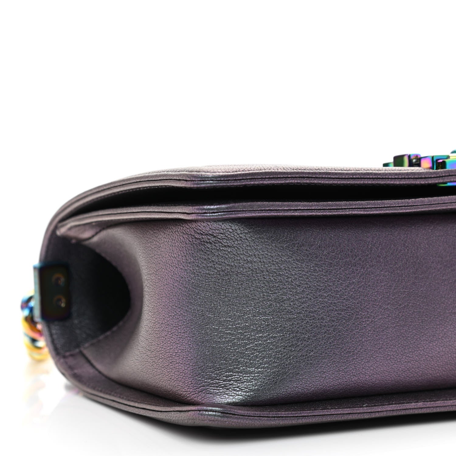 Chanel Iridescent Goatskin Quilted Medium Boy Flap Purple 9 of 11