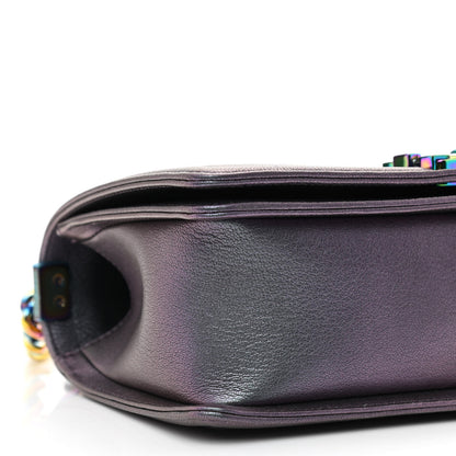 Chanel Iridescent Goatskin Quilted Medium Boy Flap Purple 9 of 11