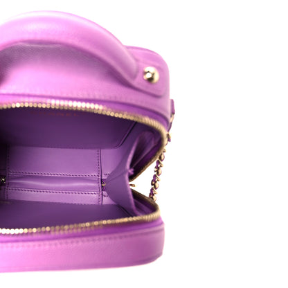Chanel Caviar Quilted CC North South Filigree Vanity Case Purple 5 of 10