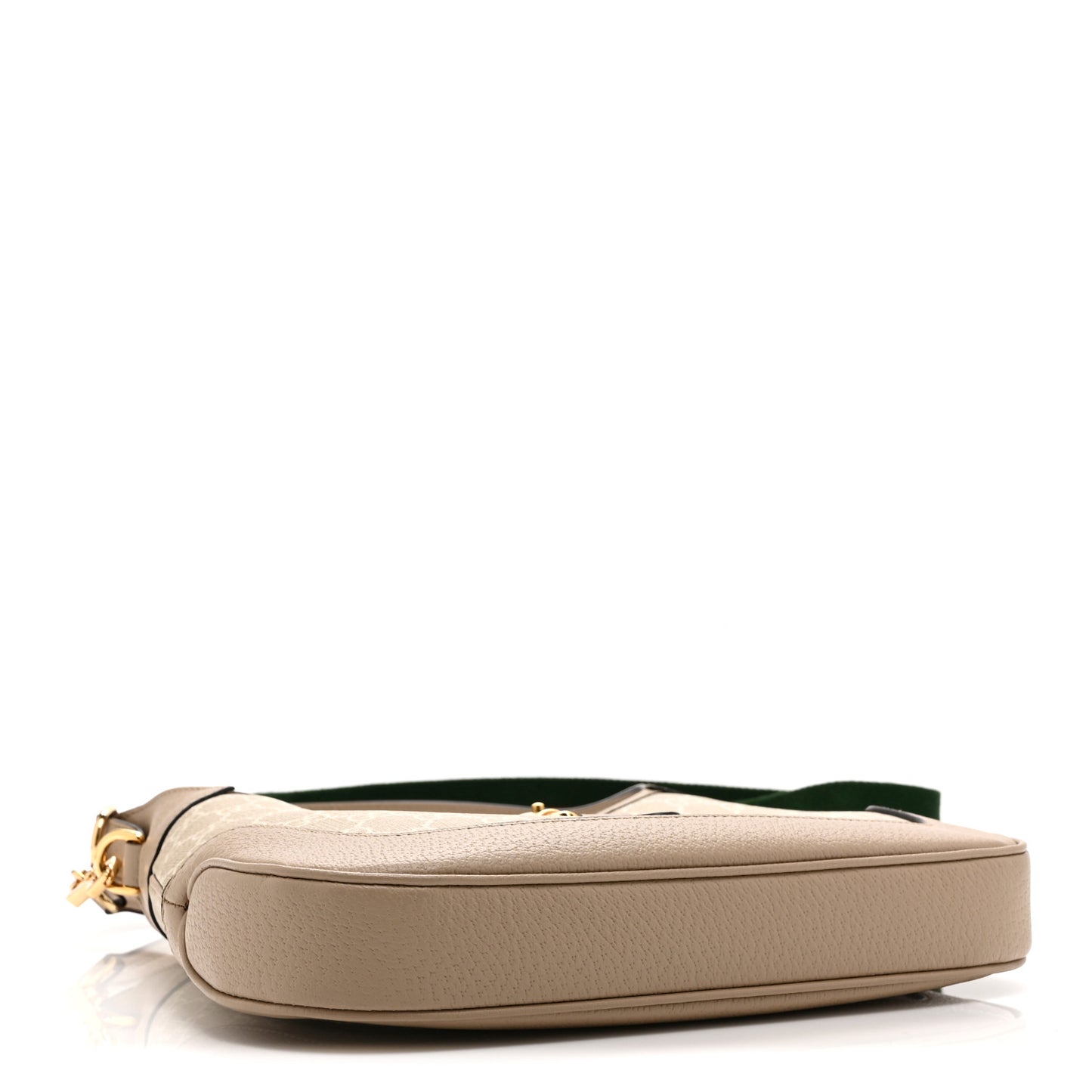 GG Supreme Monogram Textured Dollar Calfskin Web Small Jackie 1961 Hobo Beige Mystic White Oatmeal