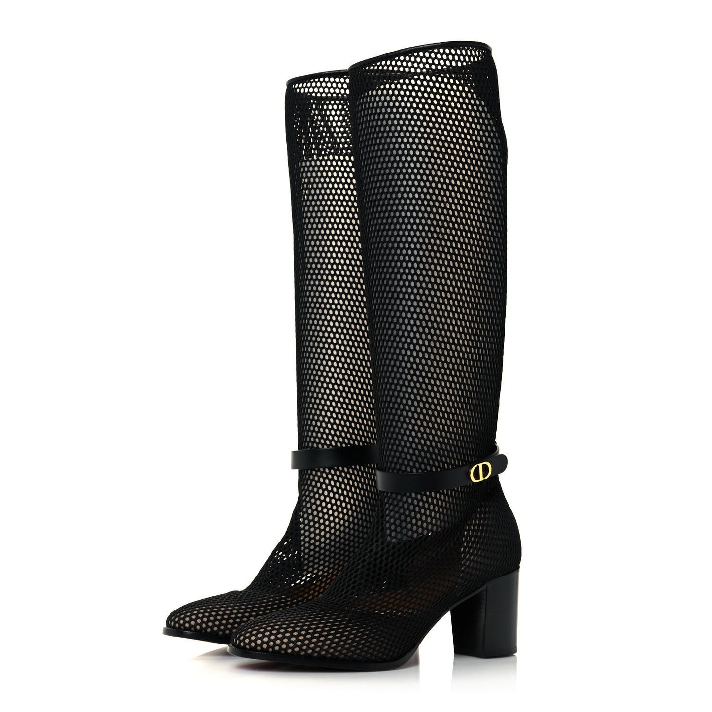 Calfskin Resille Empreinte High Boots 39.5 Black