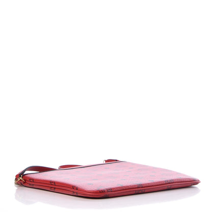 MCM Visetos Liz Shopper Tote Pouch Ruby Red 4 of 7