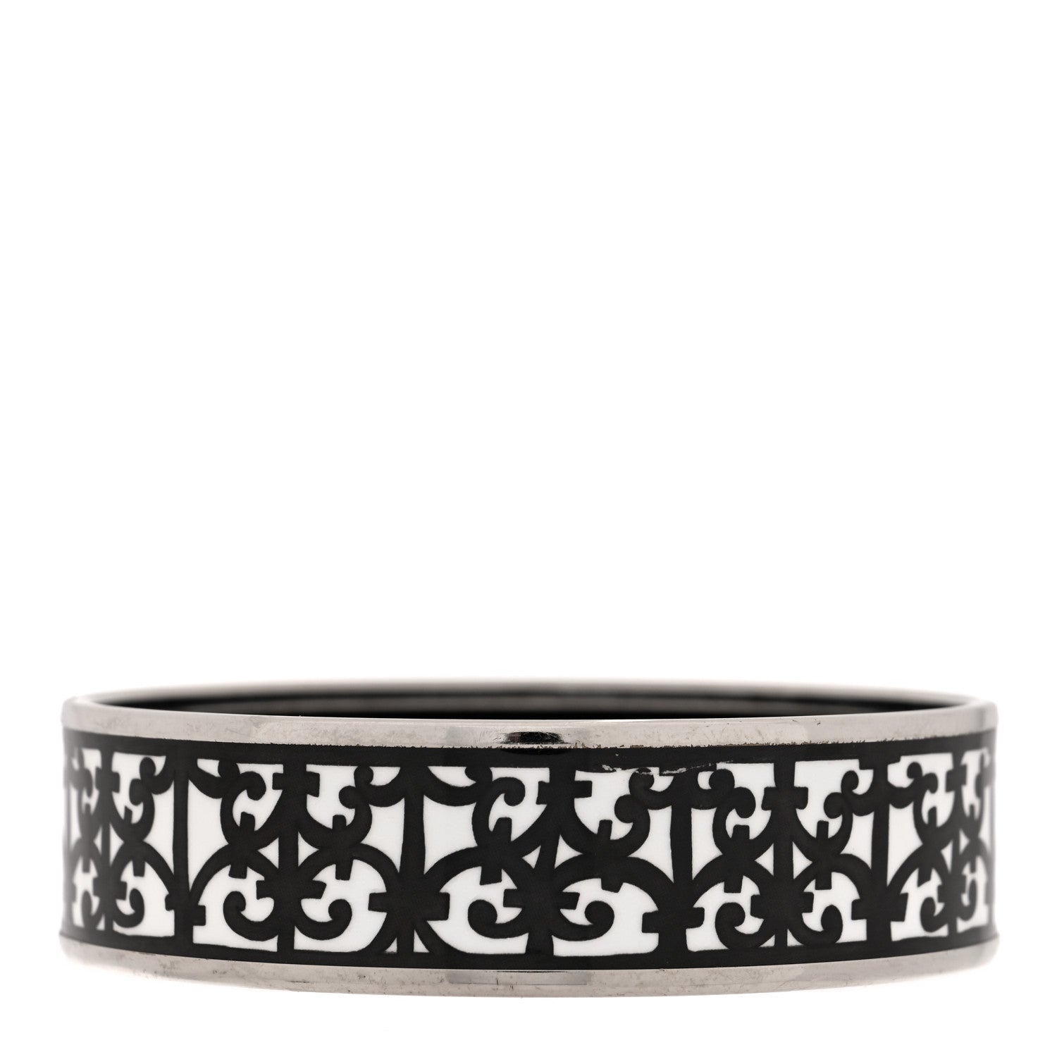 Hermes Enamel Printed Wide Balcons du Guadalquivir Bracelet 70 Black 3 of 4