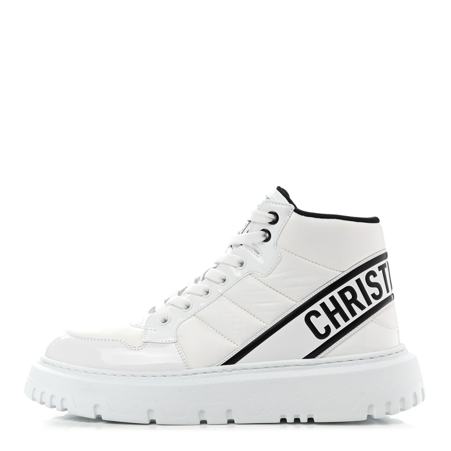 Nylon Fabric Womens D-Player High Top Sneakers 39 White Black