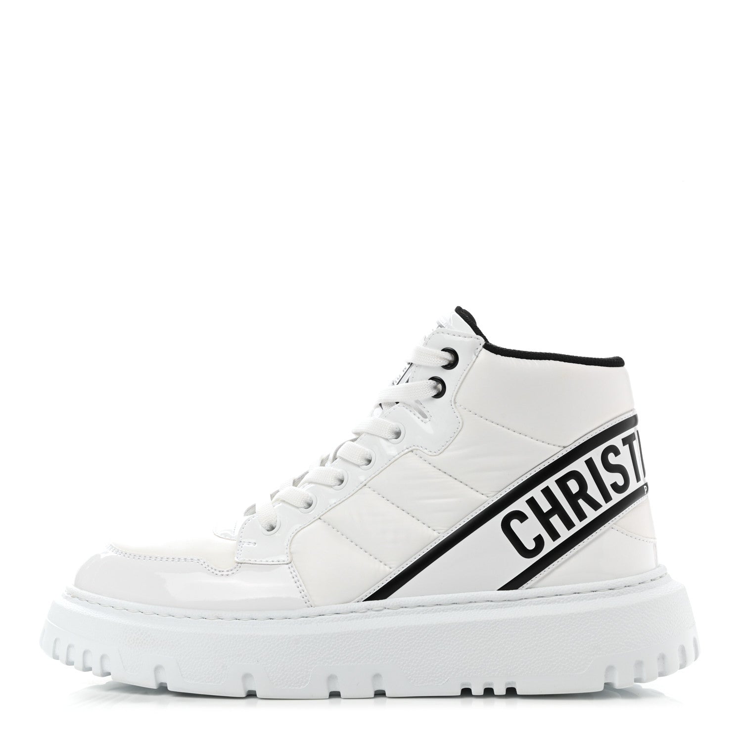 Christian Dior Nylon Fabric Womens D-Player High Top Sneakers 39 White Black 1 of 9