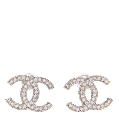 Chanel Crystal CC Earrings Gold 1 of 5