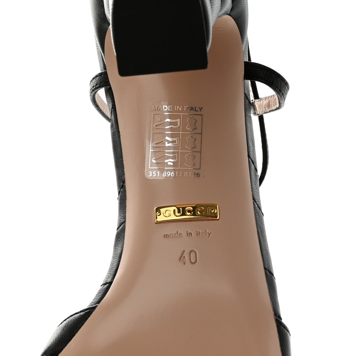 Nappa Matelasse T-Strap 40mm Sandals 40 Black
