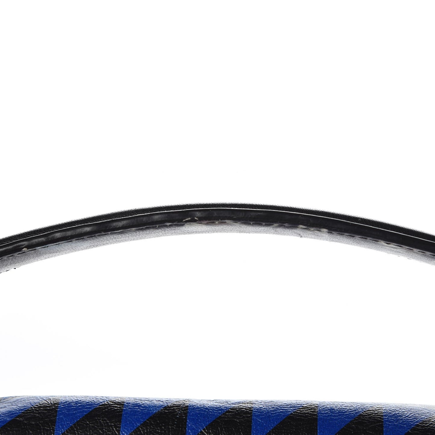 Calfskin Large PS1 Triangle Print Satchel Blue Black