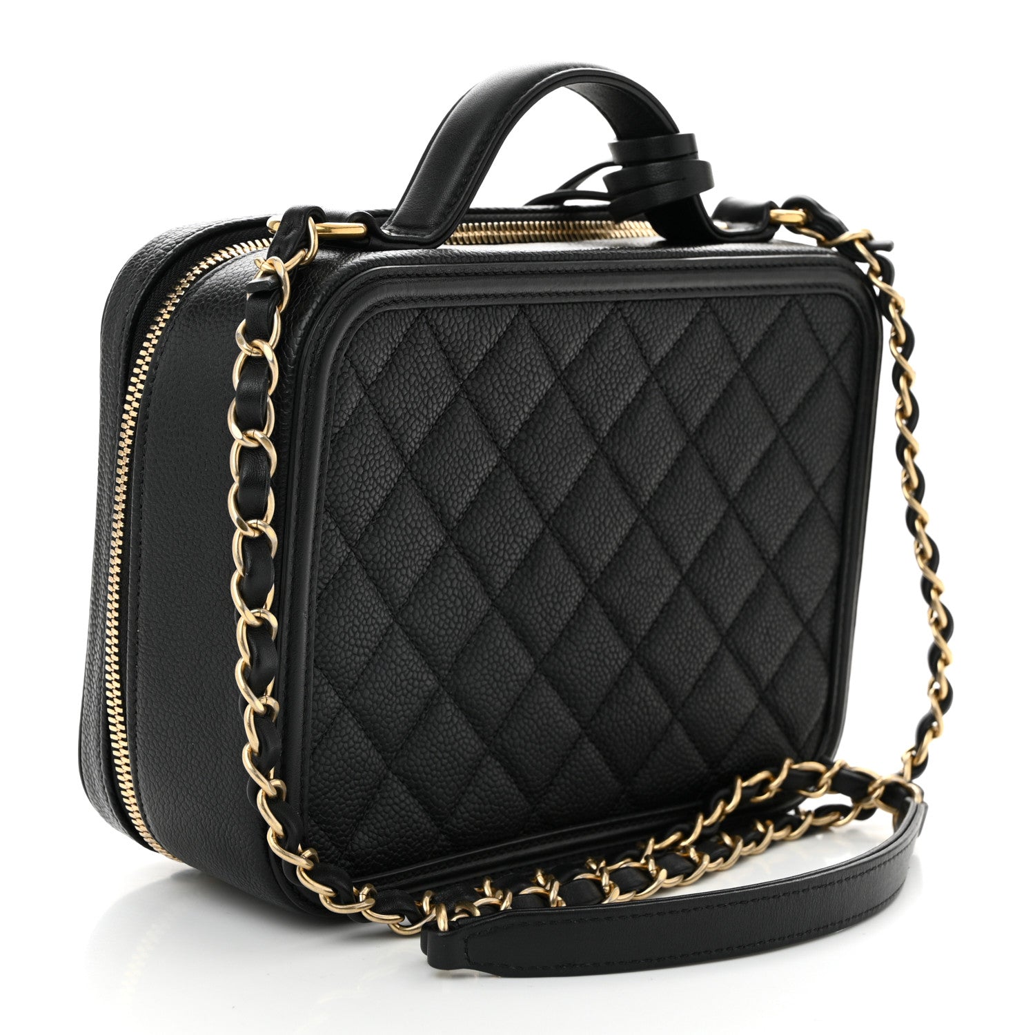 Chanel Caviar Quilted Medium CC Filigree Vanity Case Black 3 of 10
