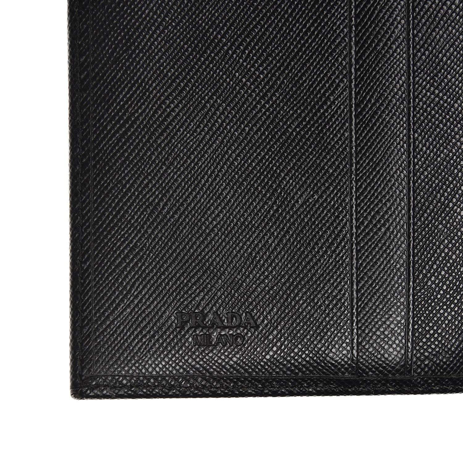 Prada Saffiano Triangle Flap Wallet Nero Black 6 of 9