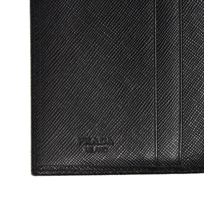 Prada Saffiano Triangle Flap Wallet Nero Black 6 of 9