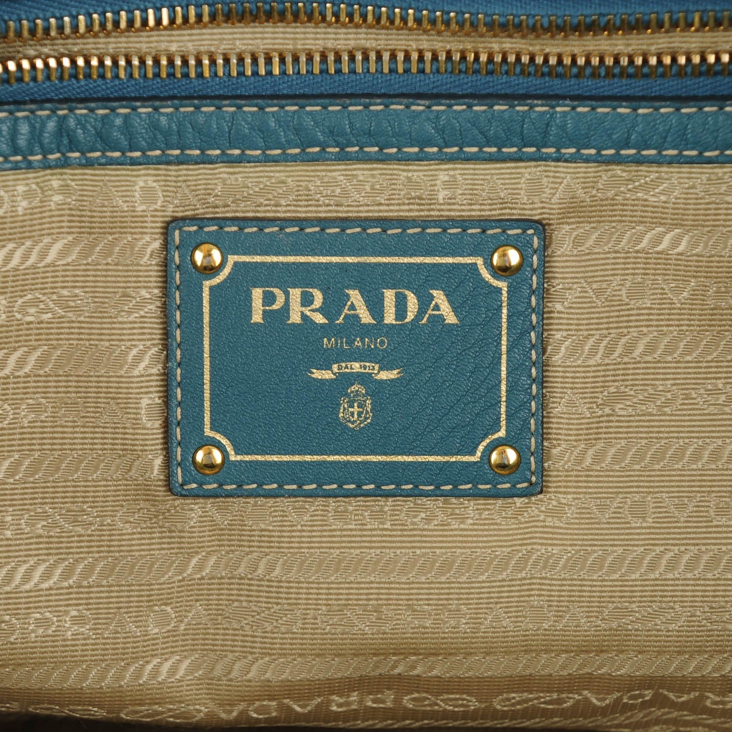 Prada Vitello Daino Tote Marine 9 of 12
