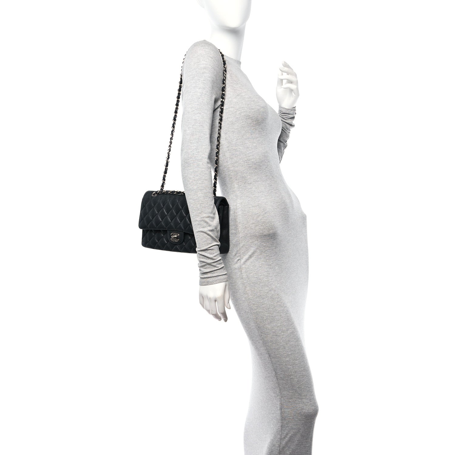 Chanel Caviar Quilted Medium Double Flap Black 2 of 12