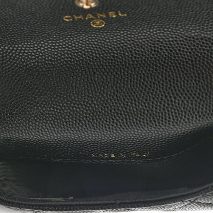 Chanel Caviar Quilted Pearl Card Holder On Chain Black 5 of 8