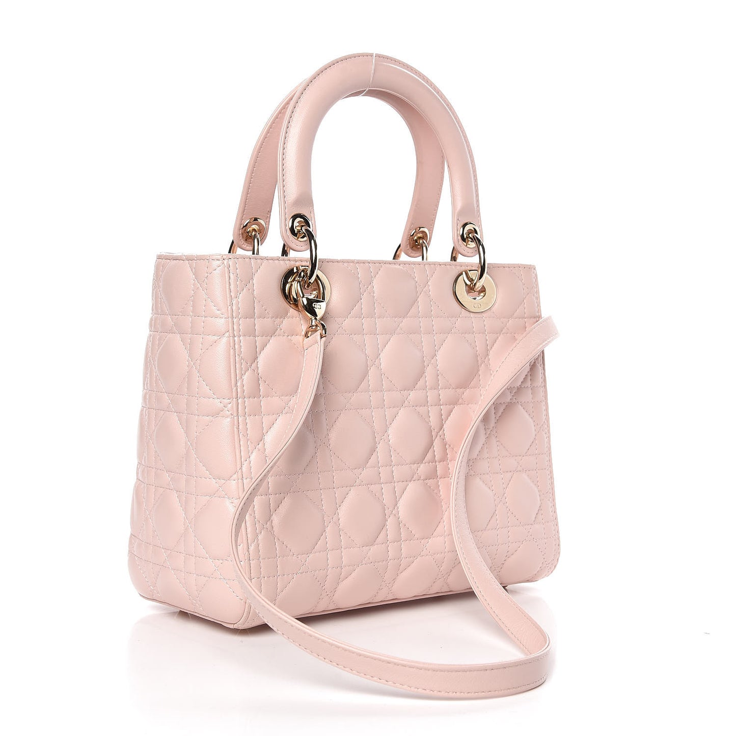 Lambskin Cannage Medium Lady Dior Light Pink