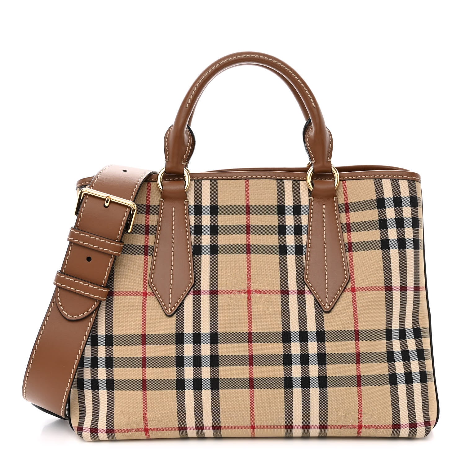 Burberry Horseferry Check Medium Ballingdon Tote Honey Tan 1 of 11
