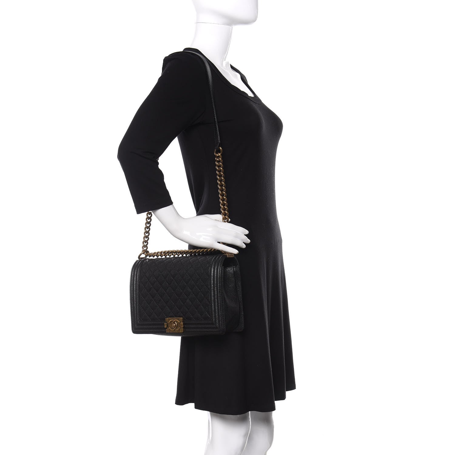 Chanel Caviar Quilted New Medium Boy Flap Black 2 of 12