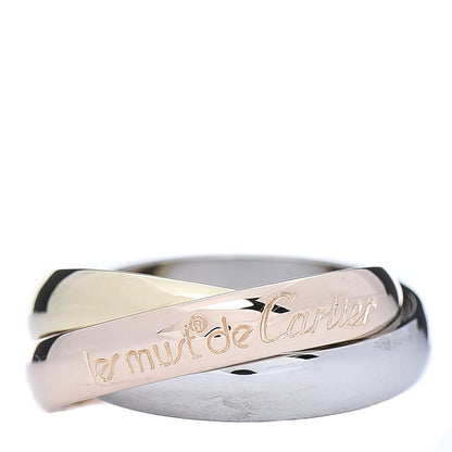 Cartier 18K Pink Yellow White Gold Classic Les Must De Trinity Ring 48 4.5 1 of 6