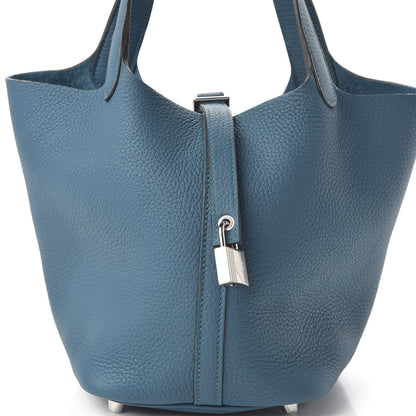 Hermes Taurillon Clemence Picotin Lock 18 PM Vert Bosphore 9 of 10